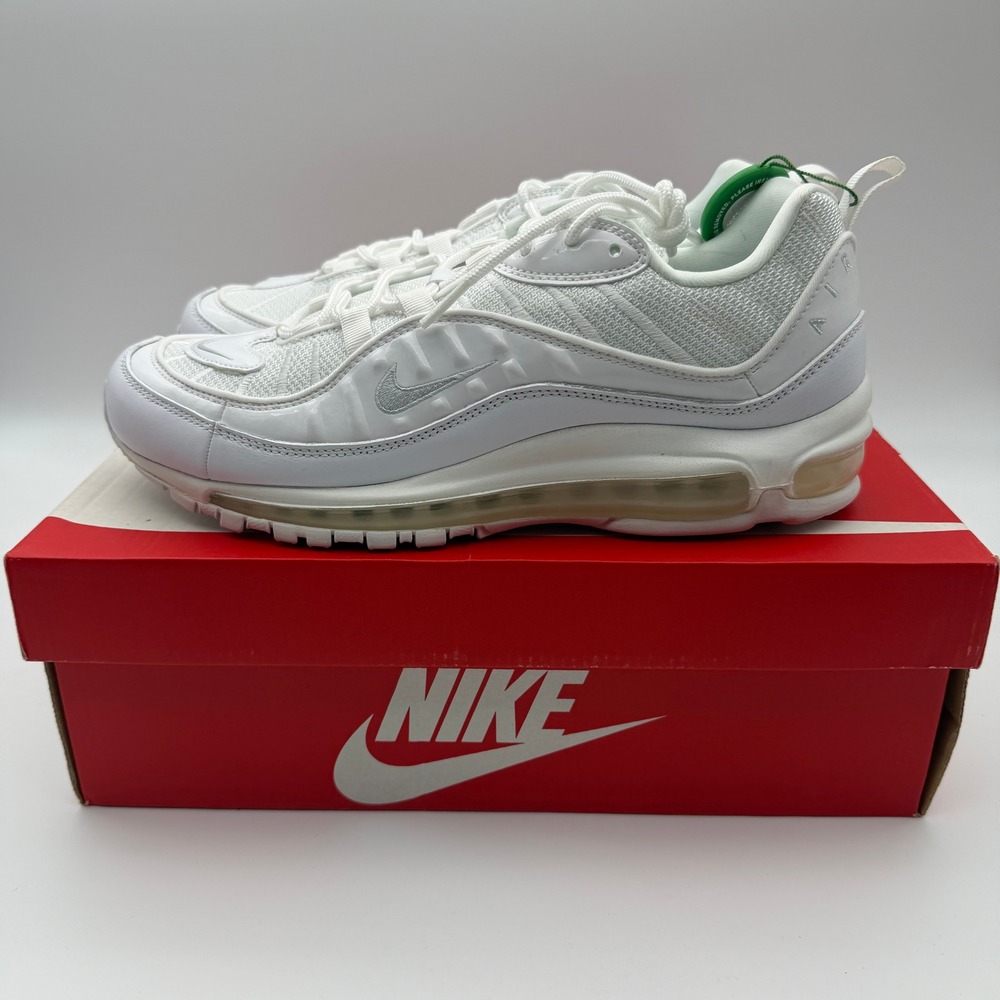 Nike Air Max 98 Triple White Mens 9.5 DS Sneakers Shoes New